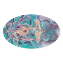 Rainha Safine Azul Roxo Sereia Oceânica Princesa