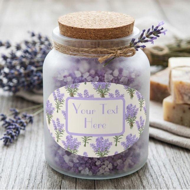 Adesivo Oval Ramos de Lavanda de Provence (Criador carregado)