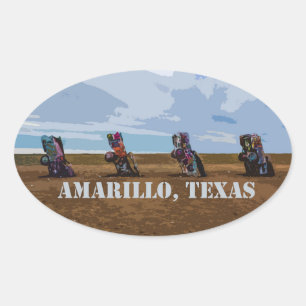 Adesivo Oval Ranch cadillac - Amarillo, Texas Sticker