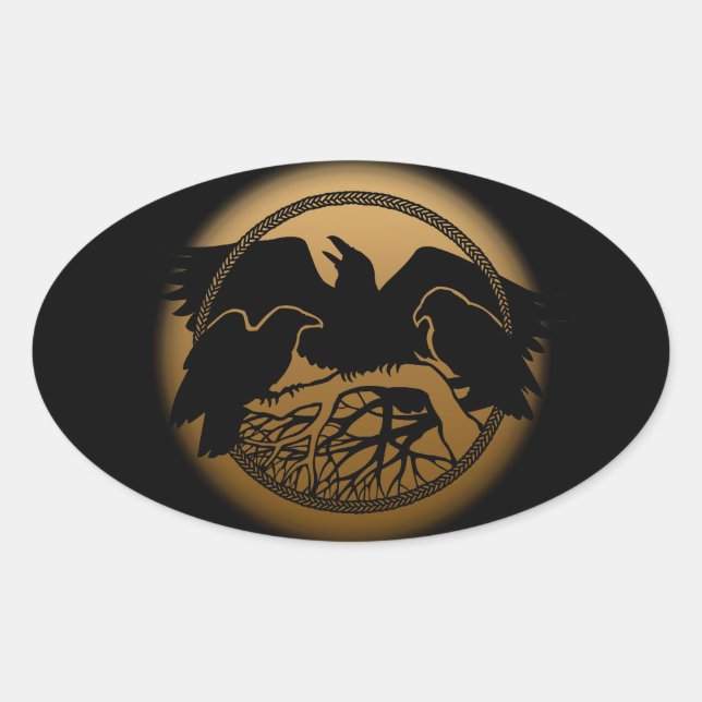 Adesivo Oval Raven Stickers Nativo Vestidos de Arte (Frente)