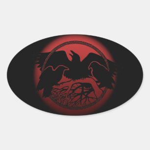 Adesivo Oval Raven Stickers Nativos