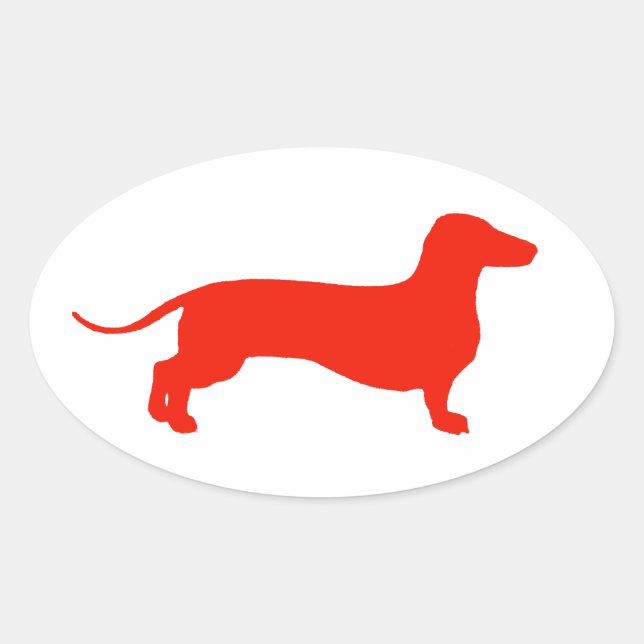 Adesivo Oval Red Doxie (Frente)
