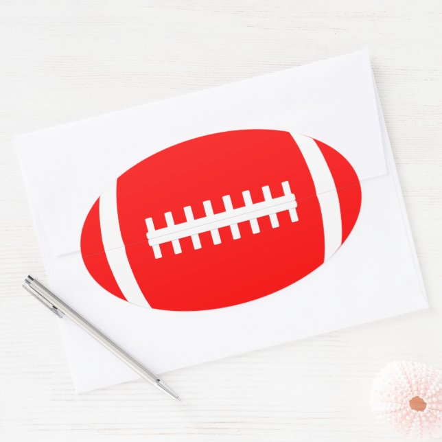Adesivo Oval Red Football Sticker (Envelope)