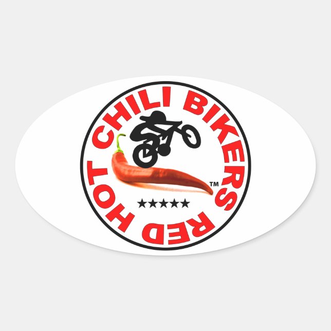 Adesivo Oval Red Hot Chili Bikers (Frente)