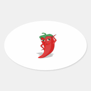 Adesivo Oval Red Hot Pepper Diva
