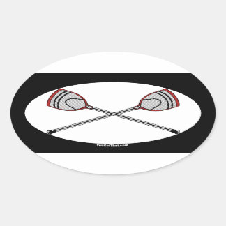 Adesivo Oval Red Lacrosse Goalie Sticks