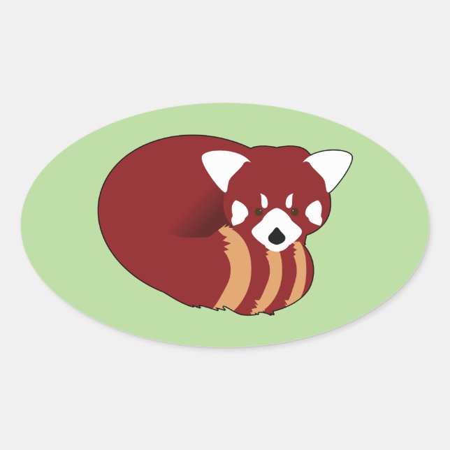Adesivo Oval Red Panda (Frente)