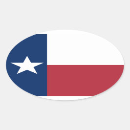 Adesivo Oval Red White Blue Texas Flag