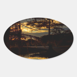 Adesivo Oval Reflexo de Bayou Sunset