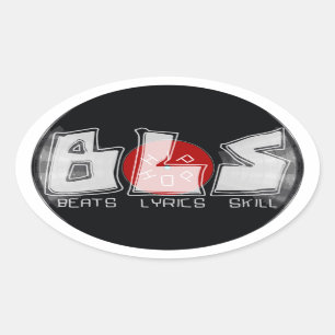 Adesivo Oval Registro de vinil de BLS - habilidade = HIP HOP