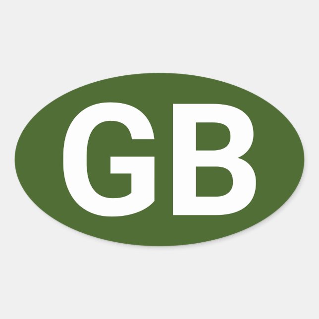 Adesivo Oval Reino Unido excelente Euro/ Verde (Frente)