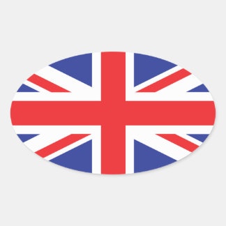 Adesivo Oval Reino Unido/União Jack Flag