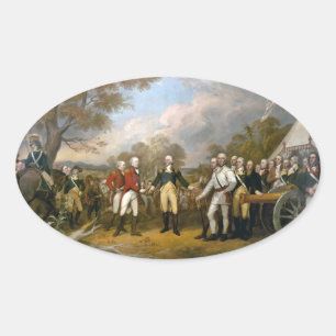 Adesivo Oval Rendição do general Burgoyne - 1822