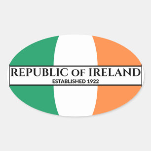 Adesivo Oval República da Irlanda fundada em 1922 Irish Flag