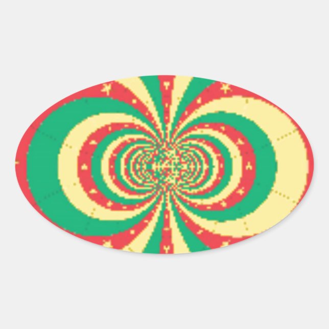 Adesivo Oval République du Cameroun, estrela de cinco pontas (Frente)