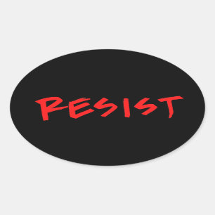 Adesivo Oval Resista Stickers-4 por folha-vermelho no preto