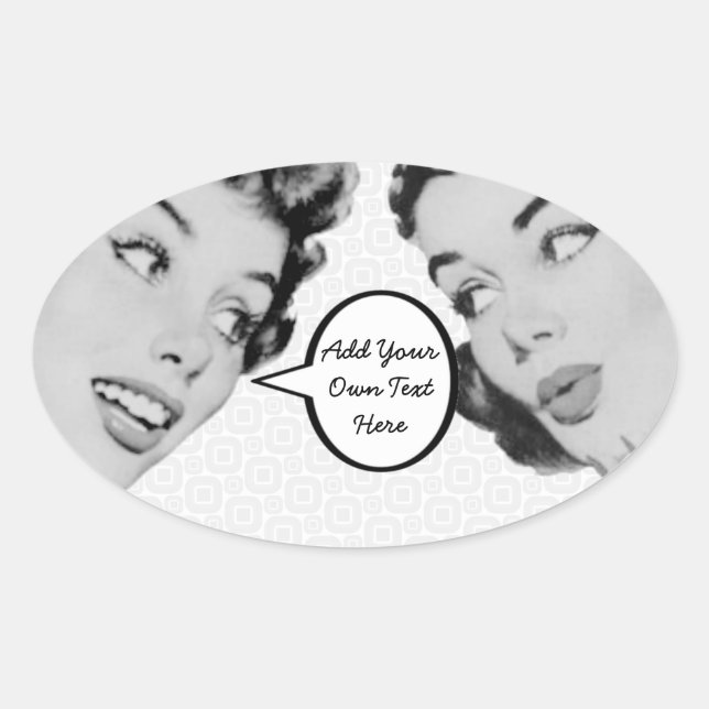 Adesivo Oval Retro Do Tell (Frente)