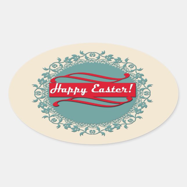 Adesivo Oval Retro, vintage (Frente)