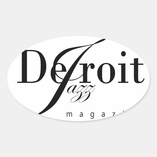 Adesivo Oval Revista Detroit Jazz (Frente)
