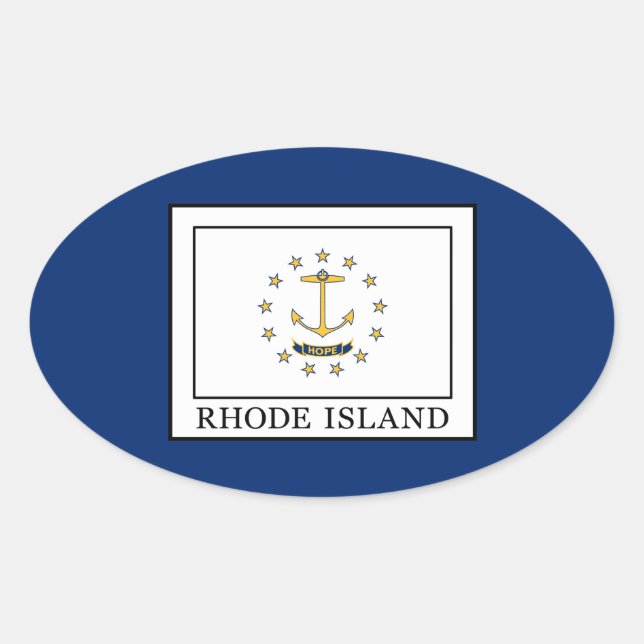 Adesivo Oval Rhode Island (Frente)