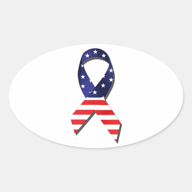 Adesivo Oval Ribbon EUA (Frente)