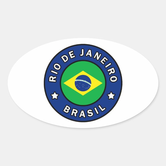 Adesivo Oval Rio de Janeiro Brasil (Frente)