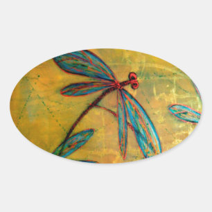 Adesivo Oval Risco de Dragonfly