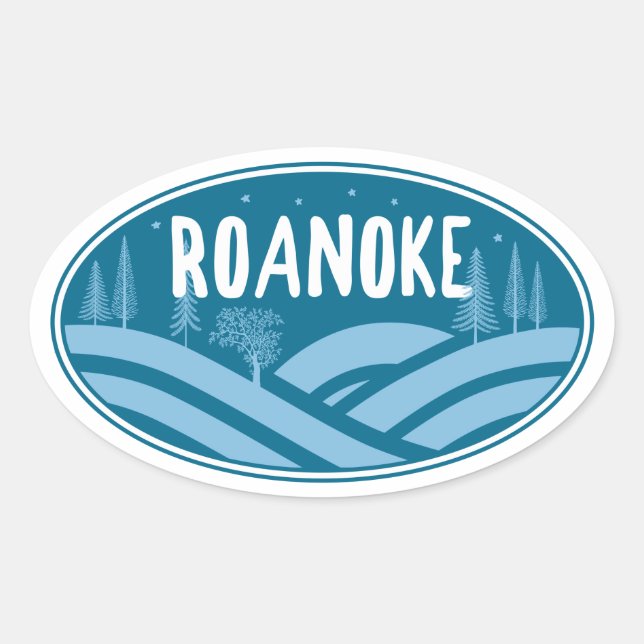 Adesivo Oval Roanoke Virginia Outdoor (Frente)