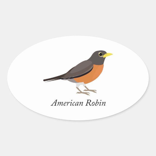 Adesivo Oval Robin Americano (Frente)