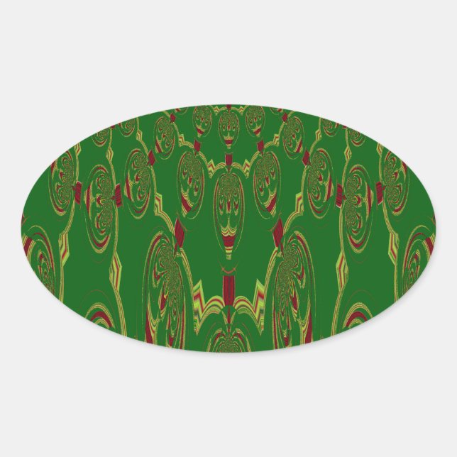 Adesivo Oval Robôs Verdes (Frente)