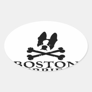 Adesivo Oval Rocha oficial Merch dos terrier de Boston