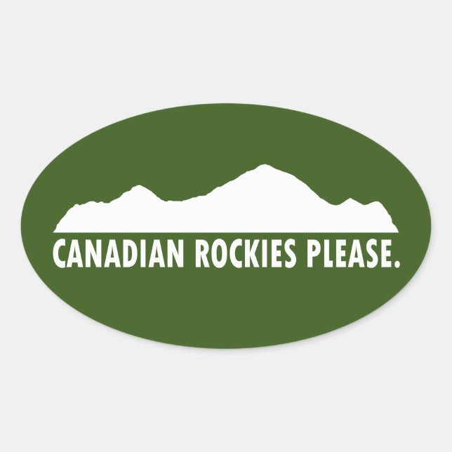 Adesivo Oval Rockies canadenses por favor (Frente)