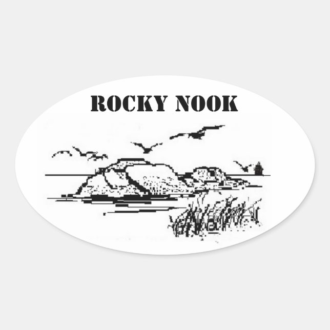 Adesivo Oval Rocky Nook Salt Rocks Sticker (Frente)
