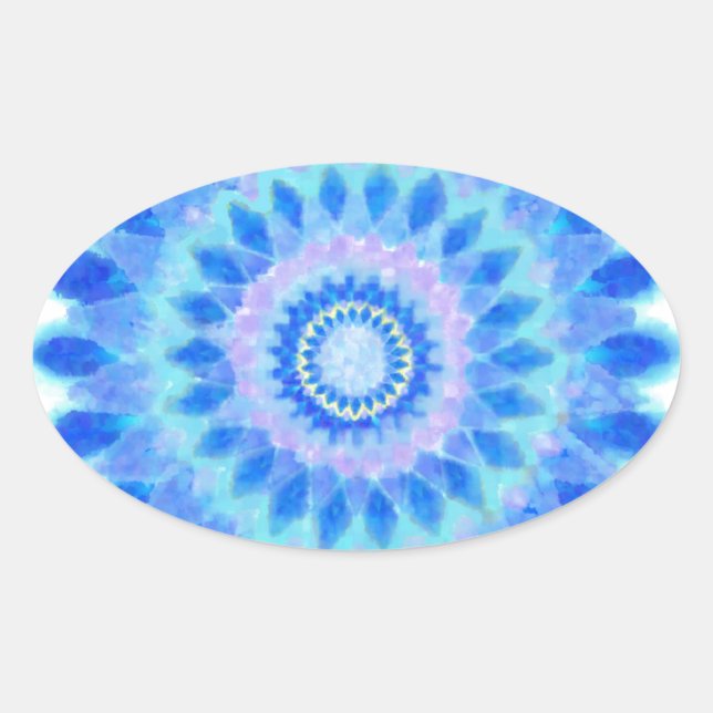 Adesivo Oval Roda de água azul (Frente)