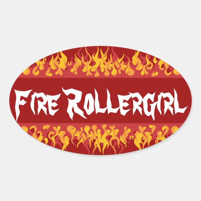 Adesivo Oval Rollegirl de incêndio (Frente)