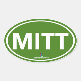 Adesivo Oval Romney Ryan Mitt Sticker Oval (Verde)