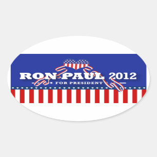 Adesivo Oval Ron Paul para o presidente 2012