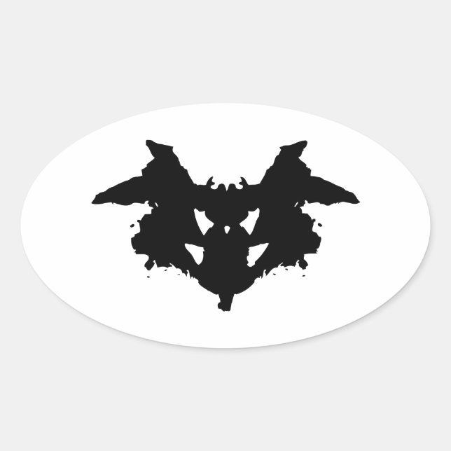 Adesivo Oval Rorschach Inkblot (Frente)