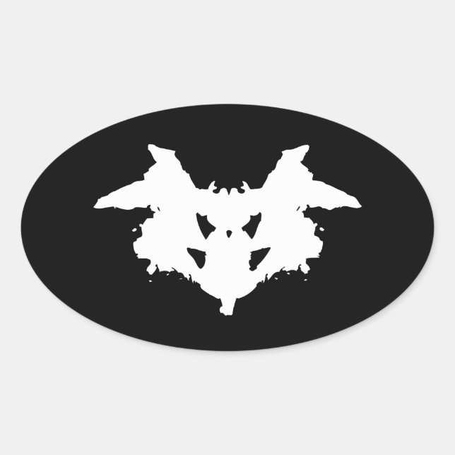 Adesivo Oval Rorschach Inkblot (Frente)