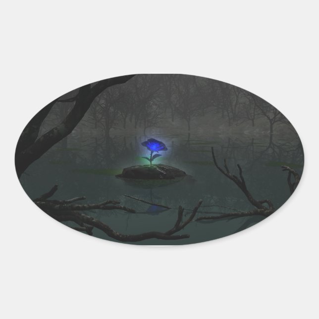 Adesivo Oval Rosa azul (Frente)