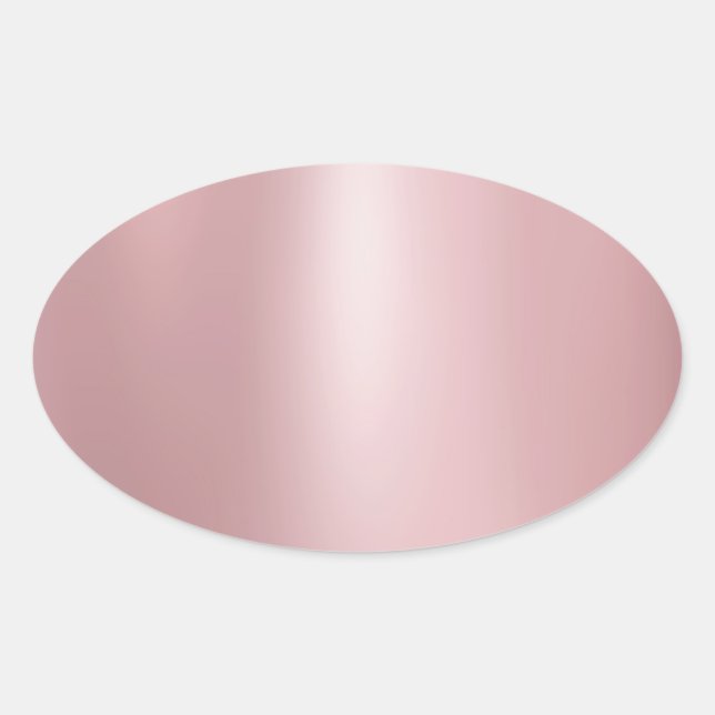 Adesivo Oval Rosa Dourado Moderno Elegante Modelo em Branco Ten (Frente)