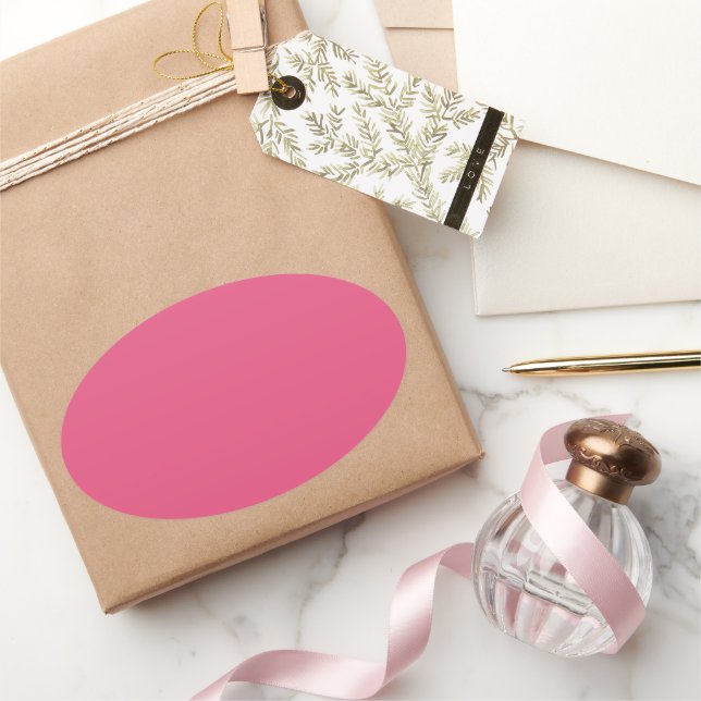 Adesivo Oval Rosa Escuro (Presentear)