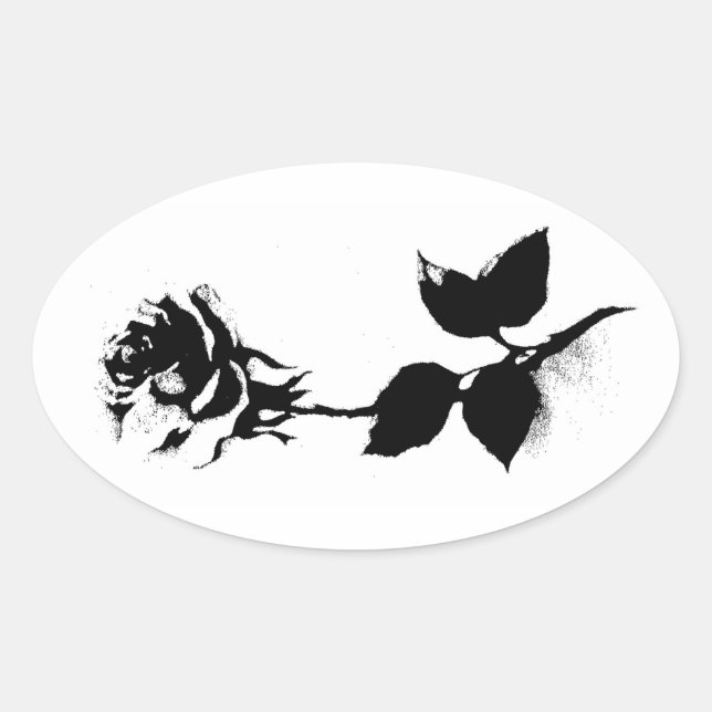 Adesivo Oval Rosa preto (Frente)