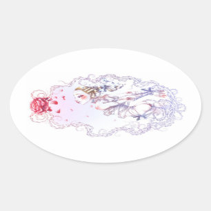 Adesivo Oval Rosa Versailles