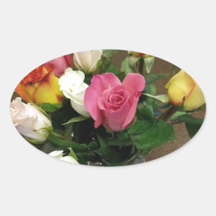 Adesivo Oval Rosas