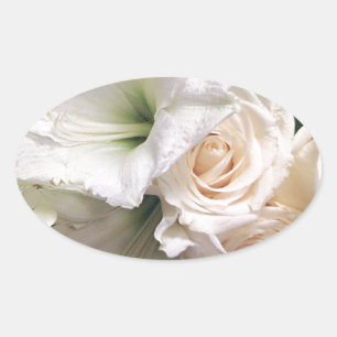 Adesivo Oval Rosas de lírios do amor de Life_