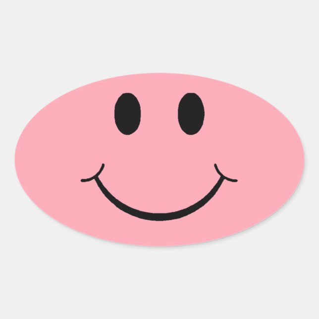 Adesivo Oval Rosto Feliz (Frente)