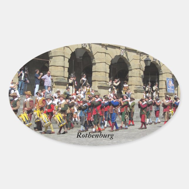 Adesivo Oval Rothenburg, Alemanha (Frente)