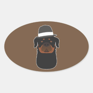 Adesivo Oval Rottweiler
