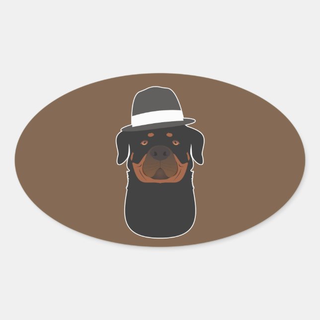 Adesivo Oval Rottweiler (Frente)